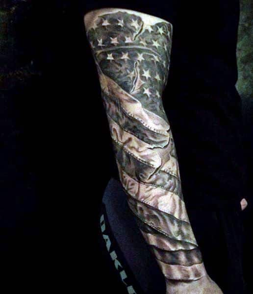 half sleeve tattoos american flag