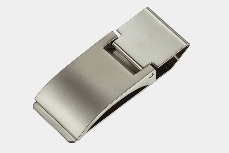 Spring Loaded Slim Money Clip Premium Mens Accessory: Silver Stainless Steel 