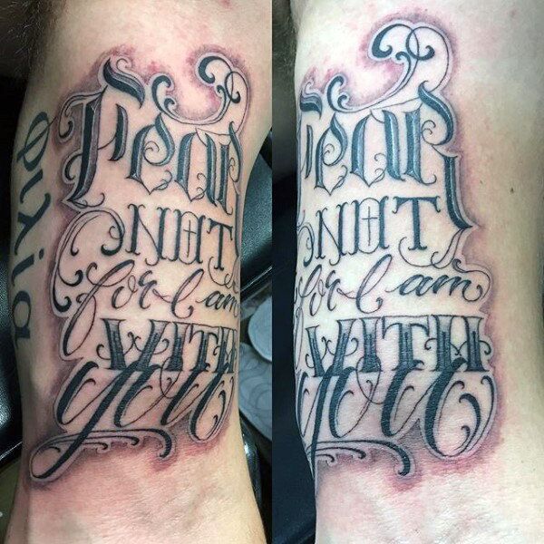 Fear Not For I Am With You Famous Quote Bible Tattoo