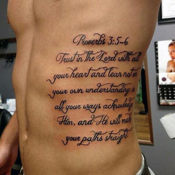 Proverbs Bible Verse Ribcage Tattoo