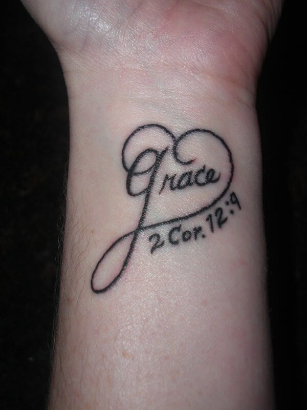 Small _Grace_ Wrist Tattoo Inspired by Corinthians